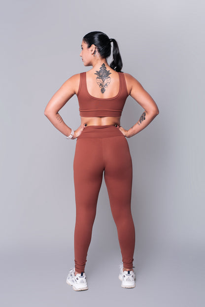 Conjunto  Fitness Feminino Ambar com Alta Compressão e Proteção Solar FPU 50+