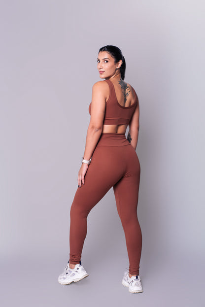 Conjunto  Fitness Feminino Ambar com Alta Compressão e Proteção Solar FPU 50+