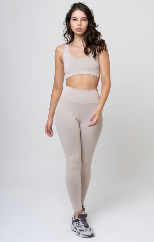 Conjunto Calça Legging + Top Off-White Zero Transparência