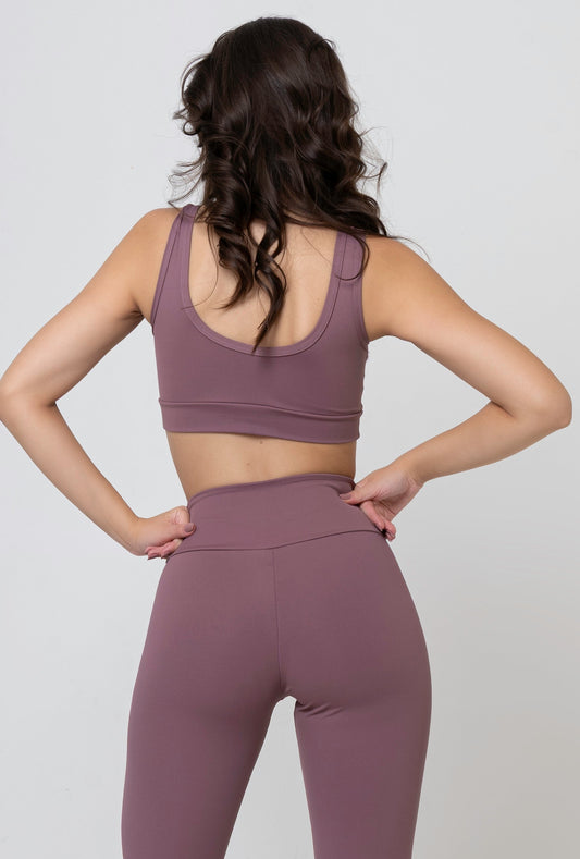 Top Fitness Feminino Cacau com Alta Compressão e Proteção Solar FPU 50+