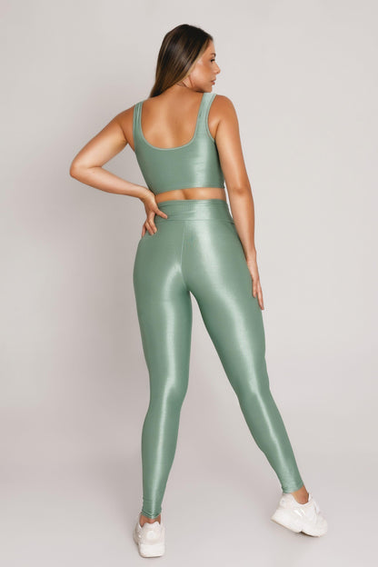 Conjunto Fitness Feminino Verde | Proteção Solar FPU 50+, LYCRA®, Conforto e Luxo