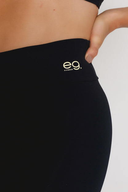 Calça Legging Fitness Preta com Alta Compressão e Proteção Solar FPU 50+