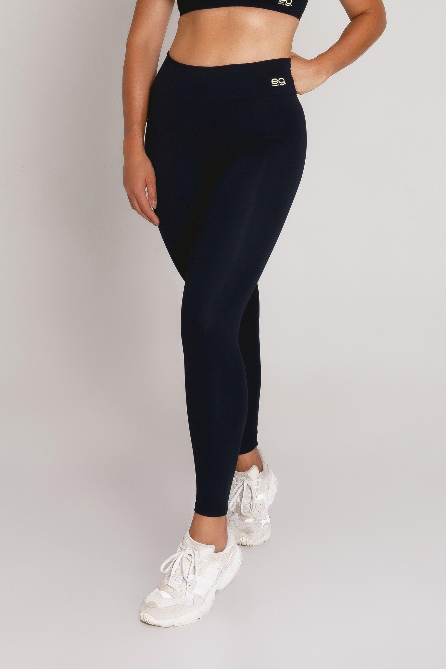 Calça Legging Fitness Preta com Alta Compressão e Proteção Solar FPU 50+