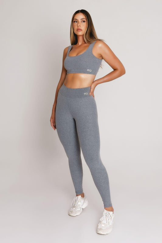Conjunto Fitness Feminino Cinza | Proteção Solar FPU 50+, LYCRA®, Conforto e Luxo
