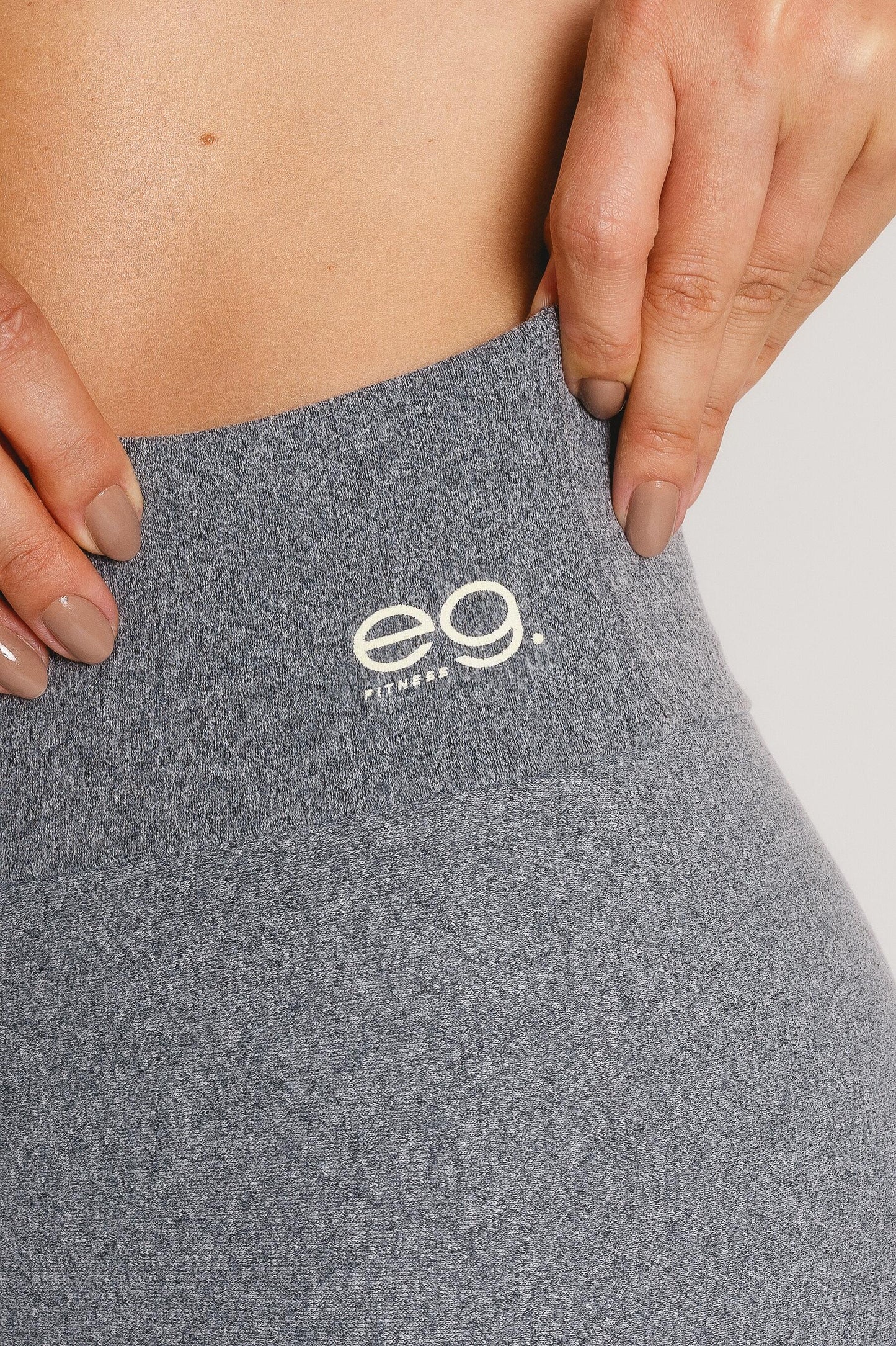 Calça Legging Fitness Feminina Cinza com Alta Compressão e Proteção Solar FPU 50+