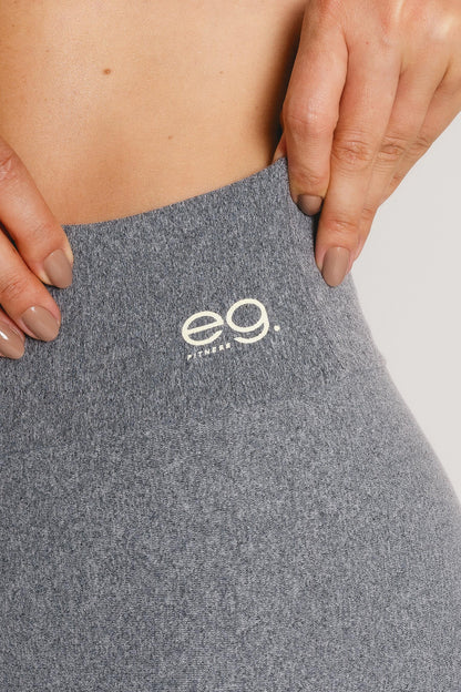 Calça Legging Fitness Feminina Cinza com Alta Compressão e Proteção Solar FPU 50+